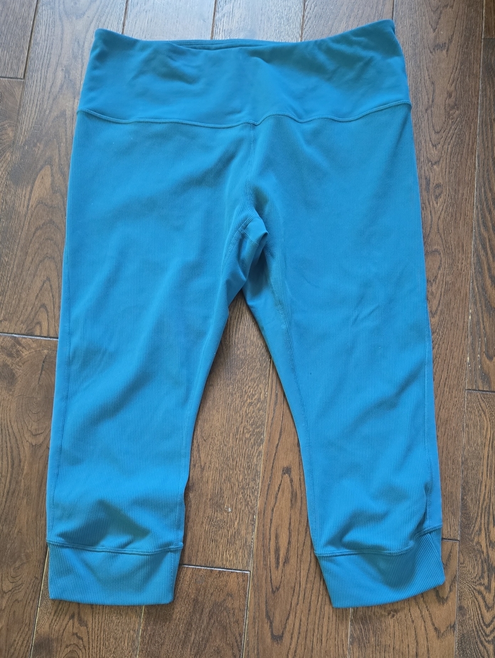 Zella Teal Blue Ribbed Capri Leggings for Women XL